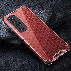 Custodia Silicone Trasparente Laterale 360 Gradi Cover AM3 per Xiaomi Mi 10S 5G Rosso