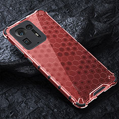 Custodia Silicone Trasparente Laterale 360 Gradi Cover AM3 per Xiaomi Mi Mix 4 5G Rosso