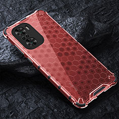 Custodia Silicone Trasparente Laterale 360 Gradi Cover AM3 per Xiaomi Poco F3 5G Rosso