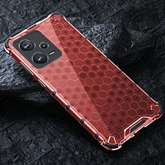 Custodia Silicone Trasparente Laterale 360 Gradi Cover AM3 per Xiaomi Redmi Note 12 Pro 5G Rosso