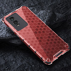 Custodia Silicone Trasparente Laterale 360 Gradi Cover AM4 per Vivo Y74s 5G Rosso