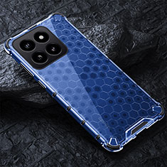 Custodia Silicone Trasparente Laterale 360 Gradi Cover AM4 per Xiaomi Mi 14 Pro 5G Blu