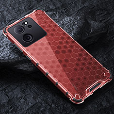 Custodia Silicone Trasparente Laterale 360 Gradi Cover AM4 per Xiaomi Redmi K60 Ultra 5G Rosso