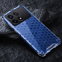 Custodia Silicone Trasparente Laterale 360 Gradi Cover AM4 per Xiaomi Redmi K70 Pro 5G Blu