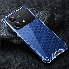 Custodia Silicone Trasparente Laterale 360 Gradi Cover AM4 per Xiaomi Redmi Note 13R Pro 5G Blu