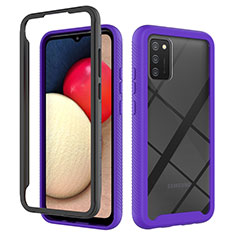 Custodia Silicone Trasparente Laterale 360 Gradi Cover JX1 per Samsung Galaxy A03s Viola