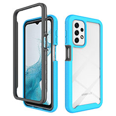 Custodia Silicone Trasparente Laterale 360 Gradi Cover JX1 per Samsung Galaxy A23 4G Cielo Blu