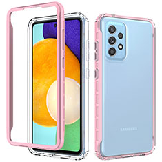 Custodia Silicone Trasparente Laterale 360 Gradi Cover JX1 per Samsung Galaxy A52 5G Rosa