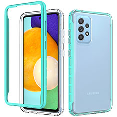 Custodia Silicone Trasparente Laterale 360 Gradi Cover JX1 per Samsung Galaxy A52s 5G Cielo Blu