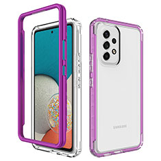 Custodia Silicone Trasparente Laterale 360 Gradi Cover JX1 per Samsung Galaxy A53 5G Viola