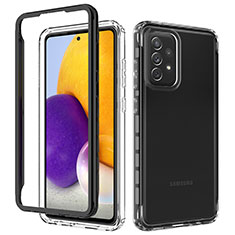 Custodia Silicone Trasparente Laterale 360 Gradi Cover JX1 per Samsung Galaxy A72 4G Nero