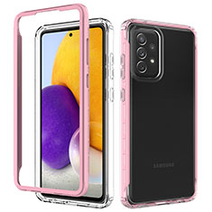 Custodia Silicone Trasparente Laterale 360 Gradi Cover JX1 per Samsung Galaxy A72 5G Rosa