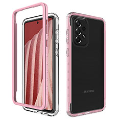 Custodia Silicone Trasparente Laterale 360 Gradi Cover JX1 per Samsung Galaxy A73 5G Rosa