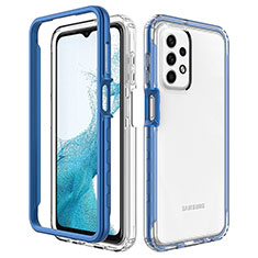 Custodia Silicone Trasparente Laterale 360 Gradi Cover JX2 per Samsung Galaxy A23 4G Blu