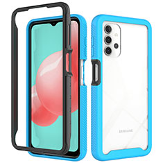 Custodia Silicone Trasparente Laterale 360 Gradi Cover JX2 per Samsung Galaxy A32 4G Cielo Blu