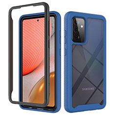 Custodia Silicone Trasparente Laterale 360 Gradi Cover JX2 per Samsung Galaxy A72 4G Blu e Nero