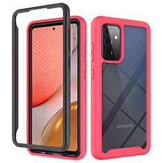 Custodia Silicone Trasparente Laterale 360 Gradi Cover JX2 per Samsung Galaxy A72 4G Rosa Caldo