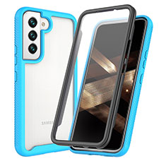 Custodia Silicone Trasparente Laterale 360 Gradi Cover M01 per Samsung Galaxy S25 Plus 5G Cielo Blu