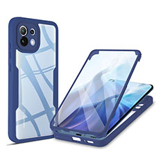Custodia Silicone Trasparente Laterale 360 Gradi Cover M01 per Xiaomi Mi 11 Lite 5G Blu