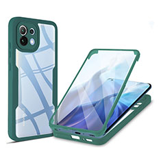 Custodia Silicone Trasparente Laterale 360 Gradi Cover M01 per Xiaomi Mi 11 Lite 5G NE Verde