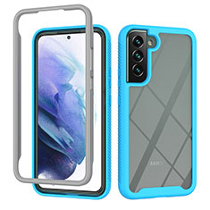 Custodia Silicone Trasparente Laterale 360 Gradi Cover M02 per Samsung Galaxy S23 Plus 5G Cielo Blu