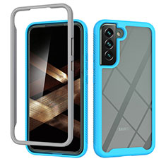 Custodia Silicone Trasparente Laterale 360 Gradi Cover M02 per Samsung Galaxy S25 Plus 5G Cielo Blu