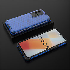 Custodia Silicone Trasparente Laterale 360 Gradi Cover M02 per Vivo iQOO 8 5G Blu