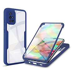 Custodia Silicone Trasparente Laterale 360 Gradi Cover MJ1 per Samsung Galaxy A71 5G Blu