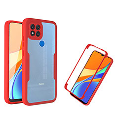 Custodia Silicone Trasparente Laterale 360 Gradi Cover MJ1 per Xiaomi POCO C3 Rosso