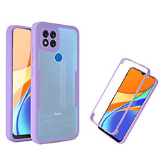 Custodia Silicone Trasparente Laterale 360 Gradi Cover MJ1 per Xiaomi Redmi 9C Viola