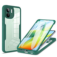 Custodia Silicone Trasparente Laterale 360 Gradi Cover MJ1 per Xiaomi Redmi A1 Plus Verde