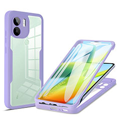 Custodia Silicone Trasparente Laterale 360 Gradi Cover MJ1 per Xiaomi Redmi A1 Plus Viola