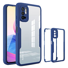 Custodia Silicone Trasparente Laterale 360 Gradi Cover MJ1 per Xiaomi Redmi Note 11 SE 5G Blu