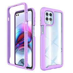 Custodia Silicone Trasparente Laterale 360 Gradi Cover per Motorola Moto Edge S 5G Viola