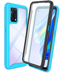 Custodia Silicone Trasparente Laterale 360 Gradi Cover per Oppo A74 4G Cielo Blu