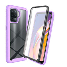 Custodia Silicone Trasparente Laterale 360 Gradi Cover per Oppo Reno5 F Lavanda