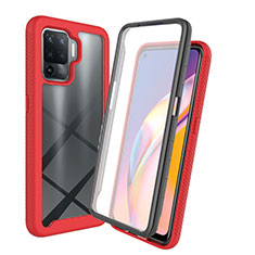 Custodia Silicone Trasparente Laterale 360 Gradi Cover per Oppo Reno5 F Rosso