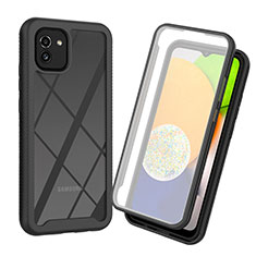 Custodia Silicone Trasparente Laterale 360 Gradi Cover per Samsung Galaxy A03 Nero