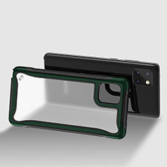 Custodia Silicone Trasparente Laterale 360 Gradi Cover per Samsung Galaxy A81 Verde Notte