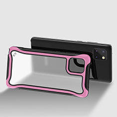 Custodia Silicone Trasparente Laterale 360 Gradi Cover per Samsung Galaxy Note 10 Lite Rosa Caldo