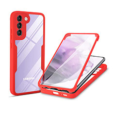 Custodia Silicone Trasparente Laterale 360 Gradi Cover per Samsung Galaxy S23 Plus 5G Rosso