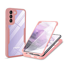 Custodia Silicone Trasparente Laterale 360 Gradi Cover per Samsung Galaxy S25 5G Rosa