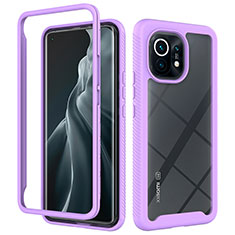 Custodia Silicone Trasparente Laterale 360 Gradi Cover per Xiaomi Mi 11 5G Viola