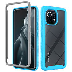 Custodia Silicone Trasparente Laterale 360 Gradi Cover per Xiaomi Mi 11 Lite 5G NE Cielo Blu