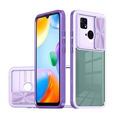 Custodia Silicone Trasparente Laterale 360 Gradi Cover QW1 per Xiaomi Redmi 10 India Viola