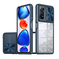 Custodia Silicone Trasparente Laterale 360 Gradi Cover QW1 per Xiaomi Redmi Note 11 Pro 4G Blu