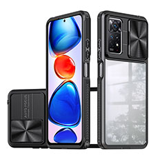 Custodia Silicone Trasparente Laterale 360 Gradi Cover QW1 per Xiaomi Redmi Note 11 Pro 4G Nero