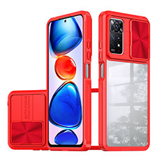 Custodia Silicone Trasparente Laterale 360 Gradi Cover QW1 per Xiaomi Redmi Note 11 Pro 4G Rosso