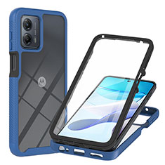 Custodia Silicone Trasparente Laterale 360 Gradi Cover YB1 per Motorola Moto G53 5G Blu