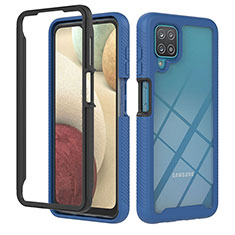 Custodia Silicone Trasparente Laterale 360 Gradi Cover YB1 per Samsung Galaxy A12 Blu